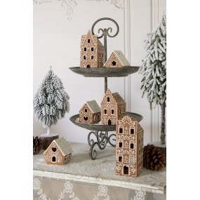 265580 Kerstdecoratie Kerstboom 20x15x53 cm Grijs Wit Kunststof