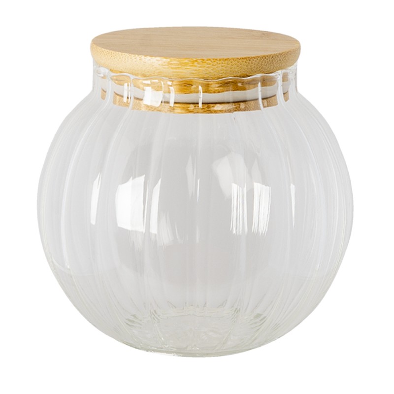 6GL3375S Storage Jar Ø 9x8 cm Glass Round Storage Pot