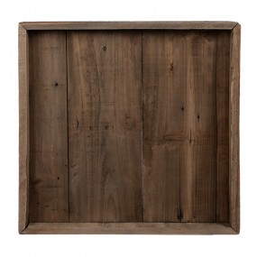 26H2381 Decorative Serving Tray 38x38x4 cm Brown Wood Square