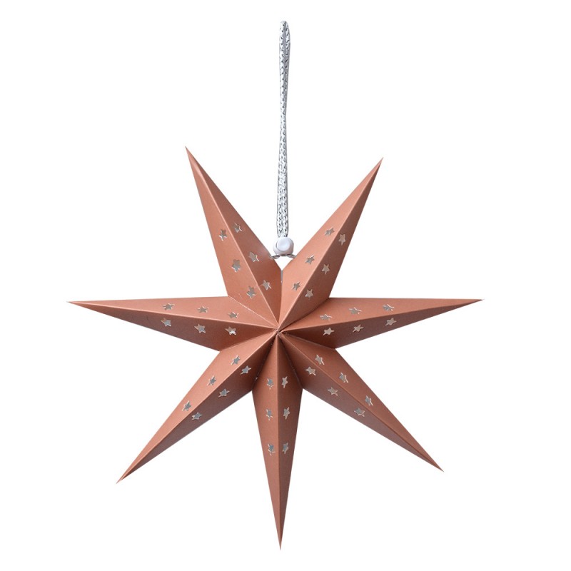 6PA0514S Hanging star 30x8x30 cm Brown Paper