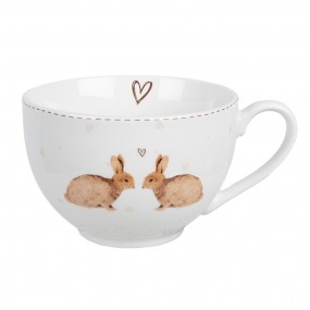 2BSLCKS Tasse et soucoupe 250 ml Blanc Marron Porcelaine