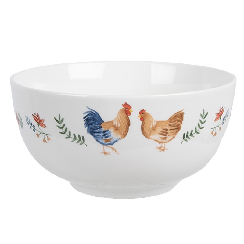 CARYBO Soup Bowl 500 ml White Ceramic Rooster Serving Bowl