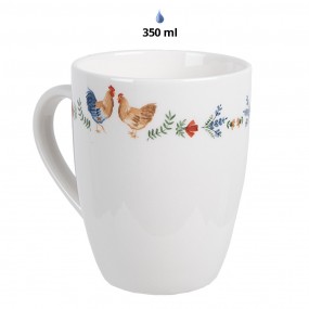 2CARYMU Mug 350 ml Blanc Céramique Coq Gobelet