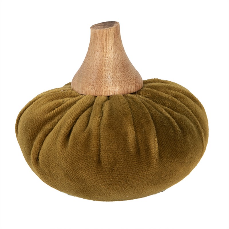 65416 Decoration Pumpkin Ø 9x8 cm Green Fabric