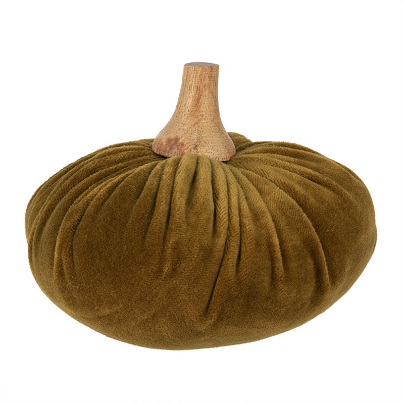 65418 Decorazione Zucca Ø 15x12 cm Verde Tessuto