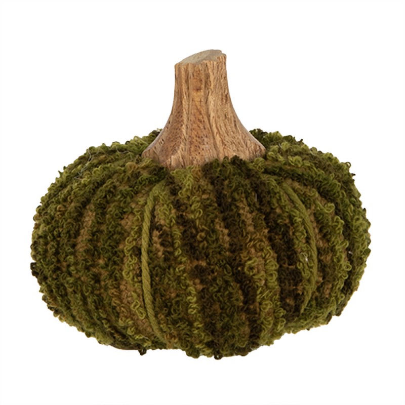 65441 Decoration Pumpkin Ø 9x8 cm Green Fabric