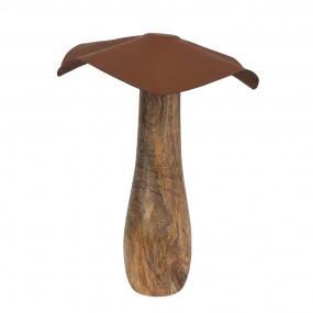 26H2387XL Décoration Champignon Ø 20x25 cm Marron Bois Fer