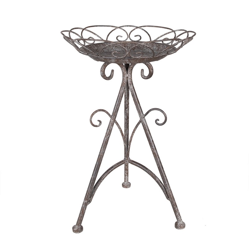 6Y5550 Plant Table Ø 27x40 cm Brown Grey Iron Plant Stand