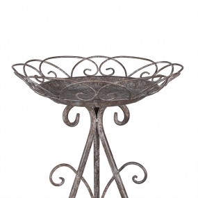 26Y5550 Table de plante Ø 27x40 cm Marron Gris Fer Porte-plantes