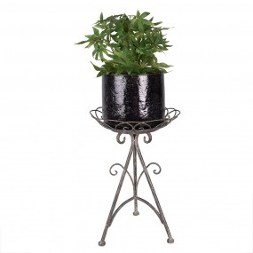 26Y5550 Table de plante Ø 27x40 cm Marron Gris Fer Porte-plantes