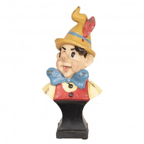 26PR2449 Figur Pinocchio 24 cm Schwarz Rot Polyresin Wohnaccessoires