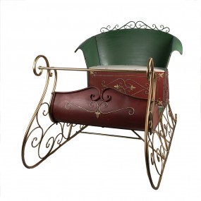 25Y1196 Christmas Sleigh Large 210x140x150 cm Red Metal