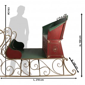 25Y1196 Decoration Sled 210x140x150 cm Red Metal