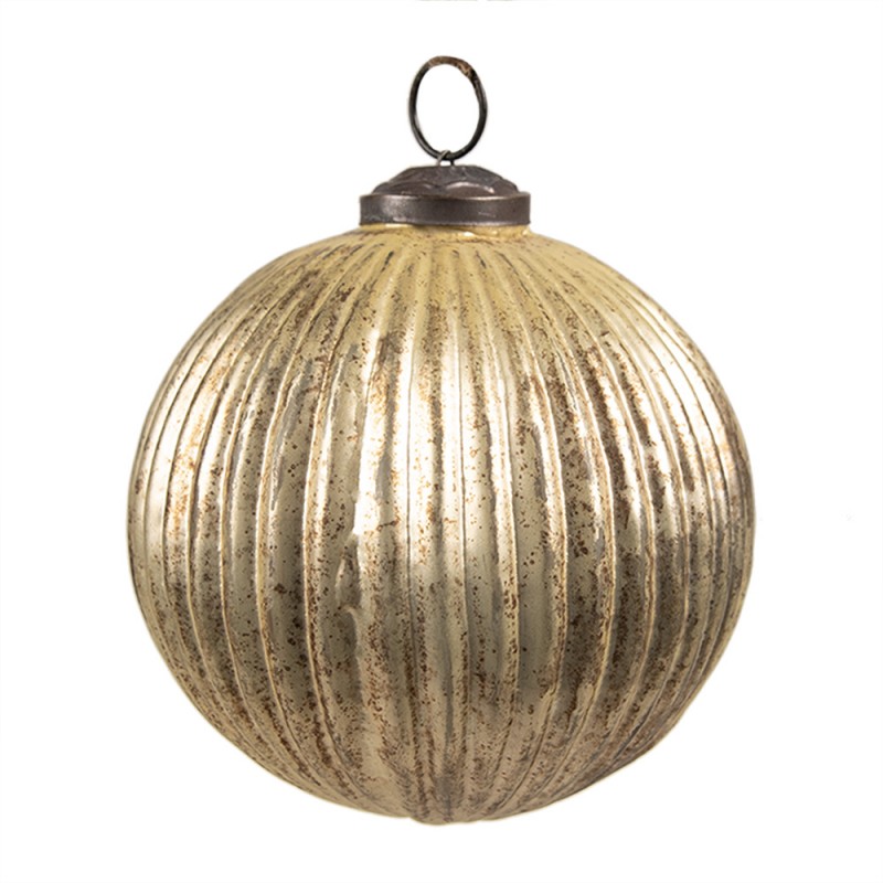 6GL4549XS Weihnachtskugel Ø 8 cm Goldfarbig Glas Weihnachtsbaumschmuck