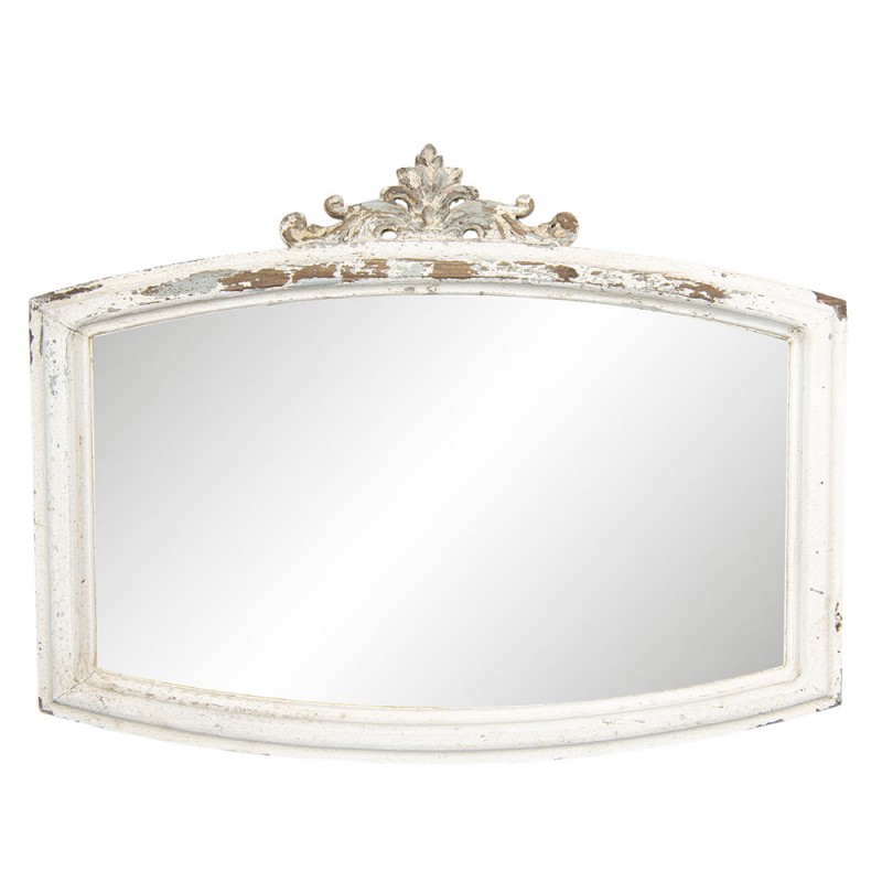 52S142 Mirror 72x55 cm White Wood Rectangle Large Mirror