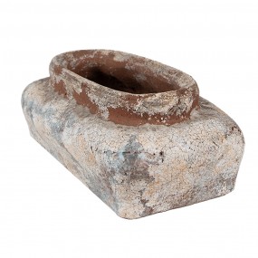 26TE0522M Bloempot 22x12x8 cm Beige Blauw Terracotta