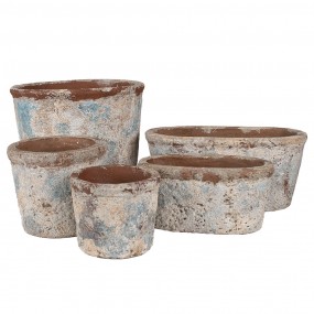 26TE0523L Bloempot Ø 23x20 cm Beige Blauw Terracotta