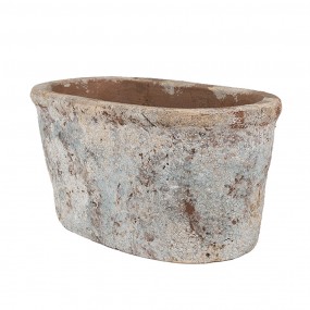 26TE0528L Bloempot 26x13x12 cm Beige Blauw Terracotta