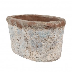 26TE0528M Bloempot 19x11x10 cm Beige Blauw Terracotta