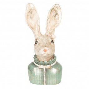 26PR2517 Figurine Rabbit 17 cm Beige Green Polyresin Home Accessories