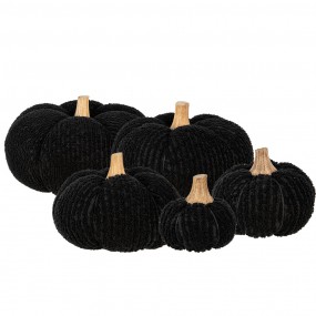 265397 Décoration Citrouille Ø 9x8 cm Noir Tissu