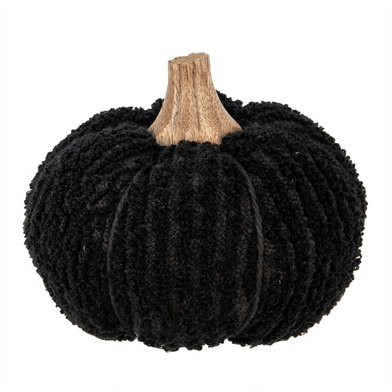 65398 Decorazione Zucca Ø 12x10 cm Nero Tessuto