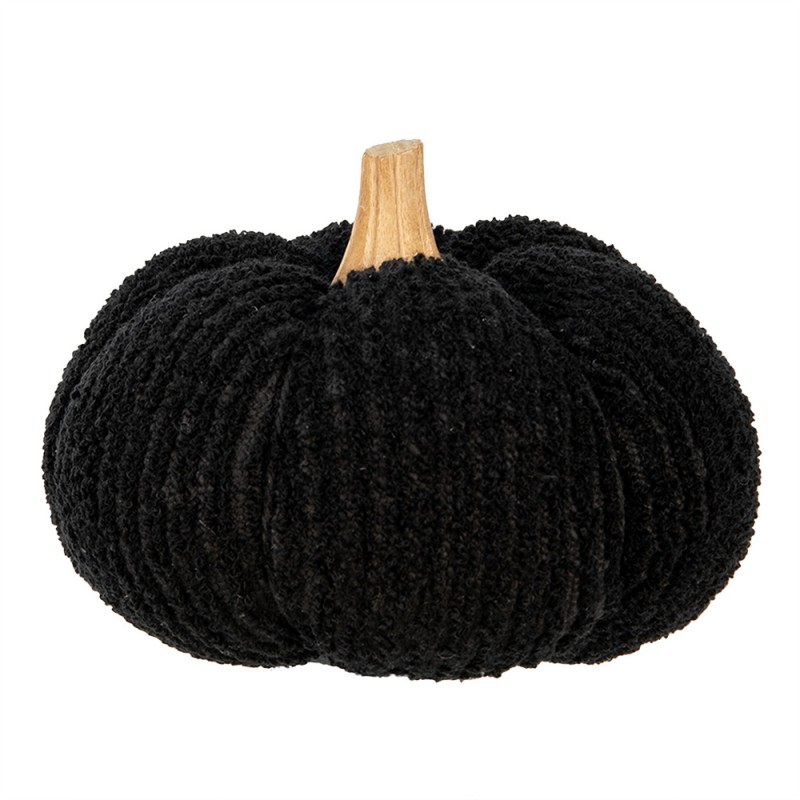 65399 Decoration Pumpkin Ø 15x12 cm Black Fabric