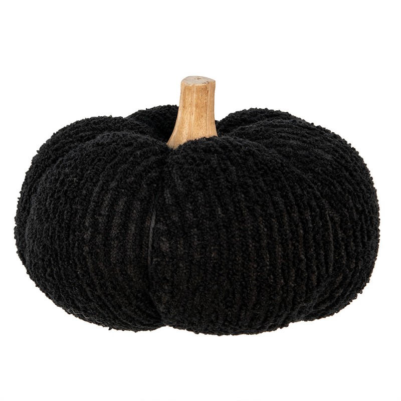 65400 Décoration Citrouille Ø 20x14 cm Noir Tissu