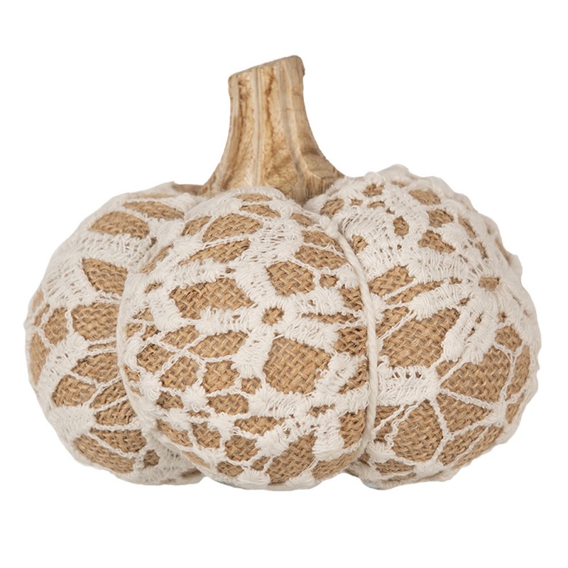 65403 Decoration Pumpkin Ø 12x10 cm White Fabric