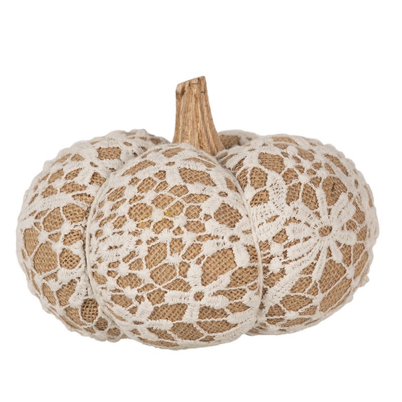 65404 Decoration Pumpkin Ø 15x12 cm White Fabric