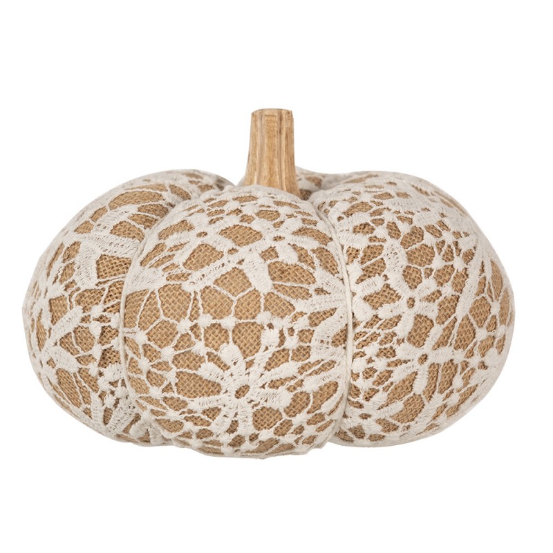 65405 Decorazione Zucca Ø 20x14 cm Bianco Tessuto