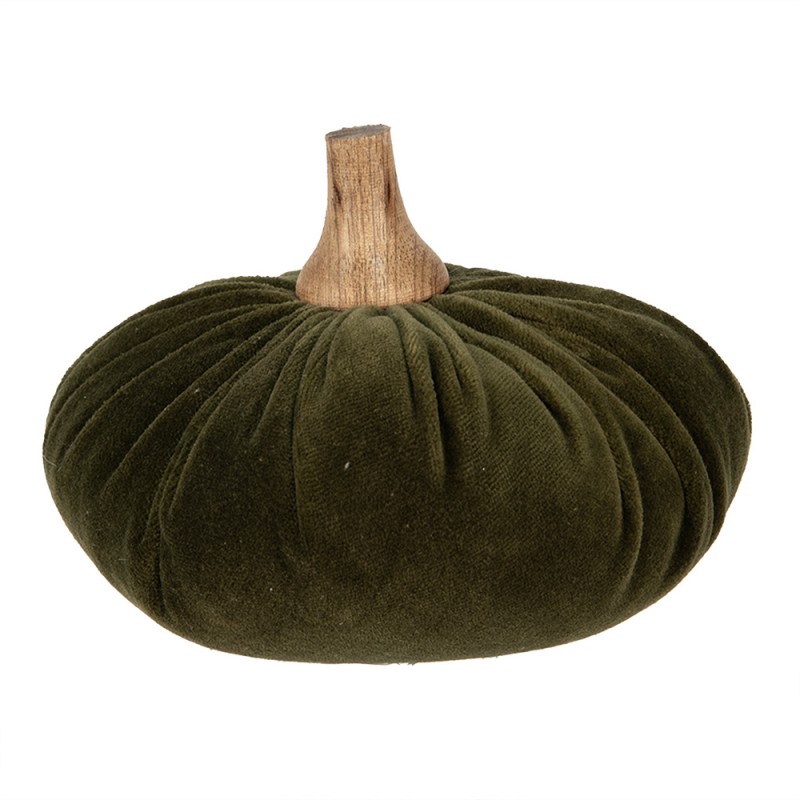 65429 Decorazione Zucca Ø 15x12 cm Verde Tessuto