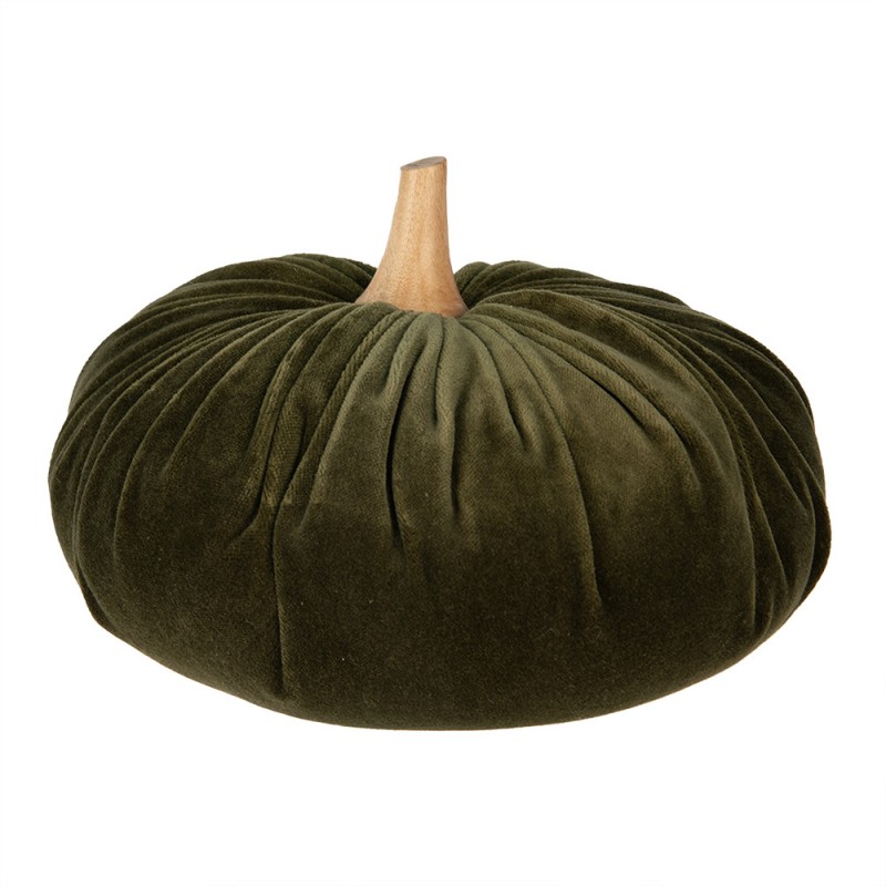 65431 Decoration Pumpkin Ø 25x16 cm Green Fabric