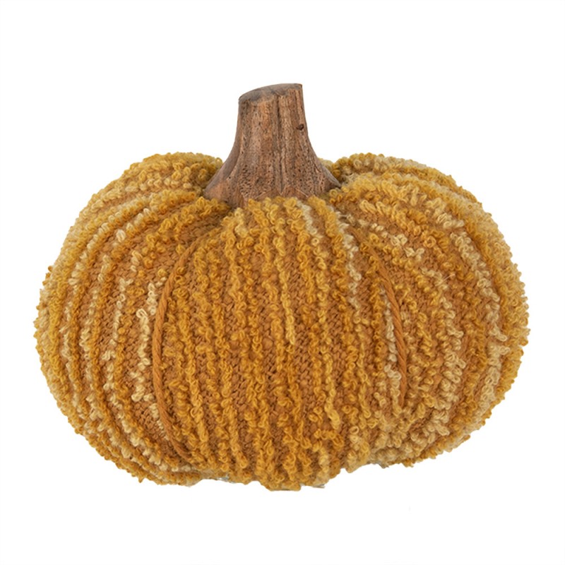 65447 Decorazione Zucca Ø 12x10 cm Giallo Tessuto