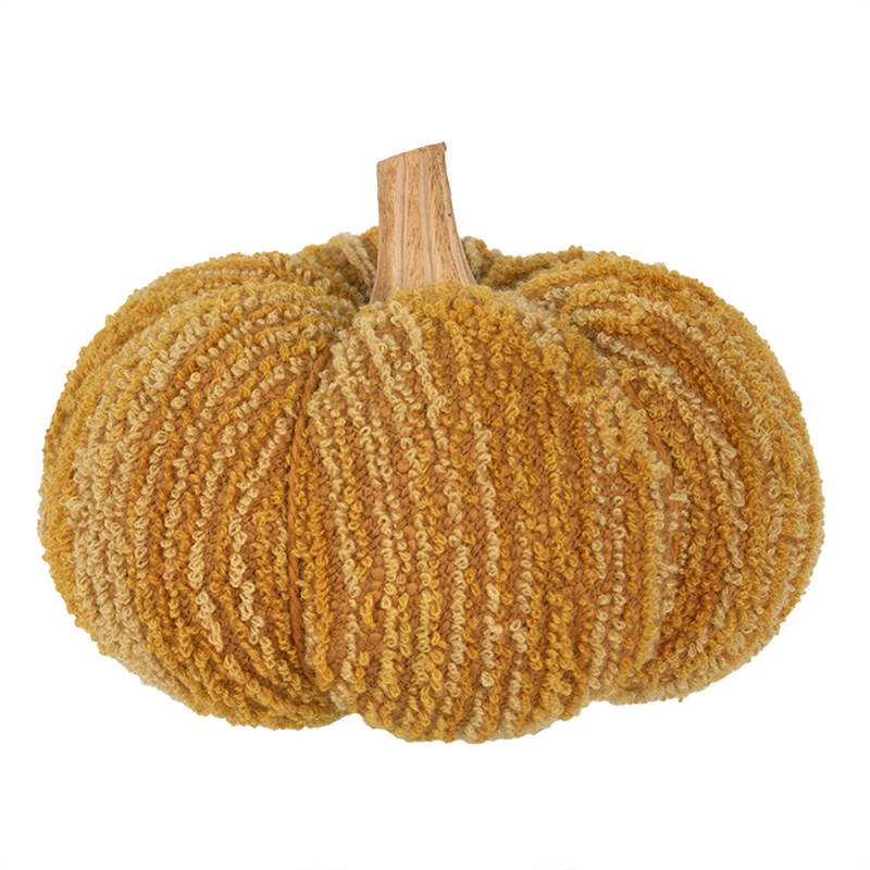 65448 Decorazione Zucca Ø 15x12 cm Giallo Tessuto