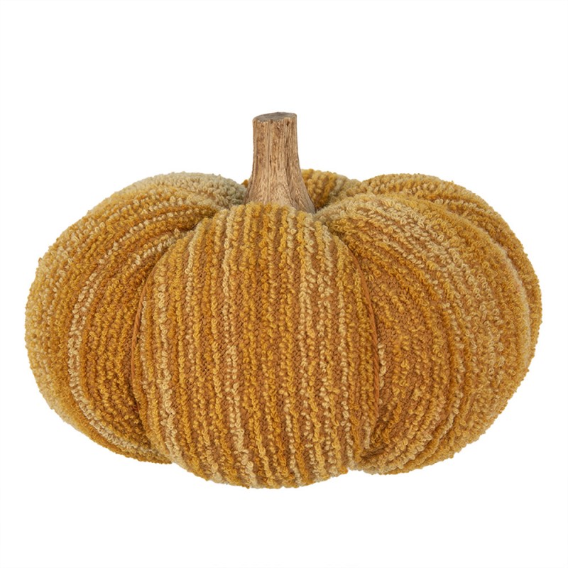 65449 Decoration Pumpkin Ø 20x14 cm Yellow Fabric