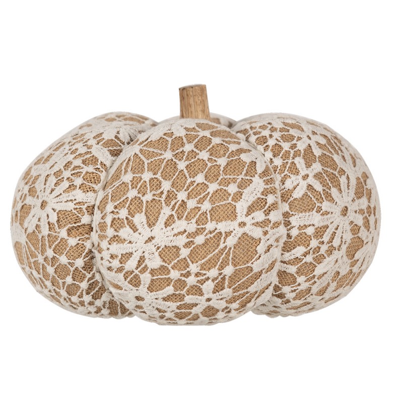 65406 Decorazione Zucca Ø 25x16 cm Bianco Tessuto