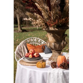 265406 Decoration Pumpkin Ø 25x16 cm White Fabric