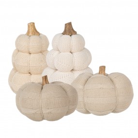 265407 Décoration Citrouille Ø 15x12 cm Beige Tissu