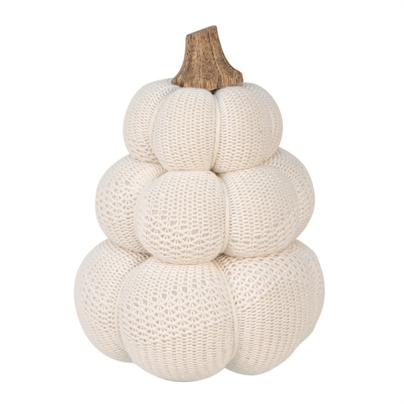 65409 Decorazione Zucca Ø 13x18 cm Bianco Tessuto