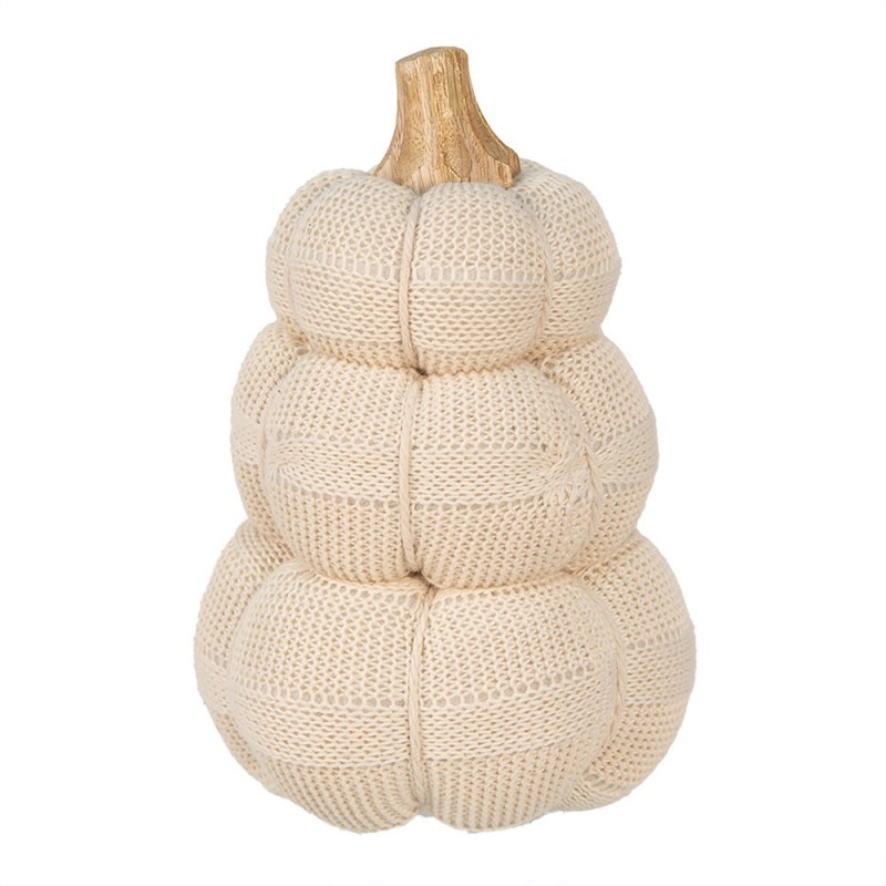 65410 Decoratie Pompoen Ø 13x18 cm Beige Stof