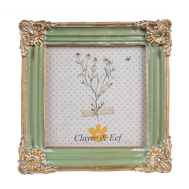 2F1149 Photo Frame 10x10 cm Green Plastic Glass Picture Frame