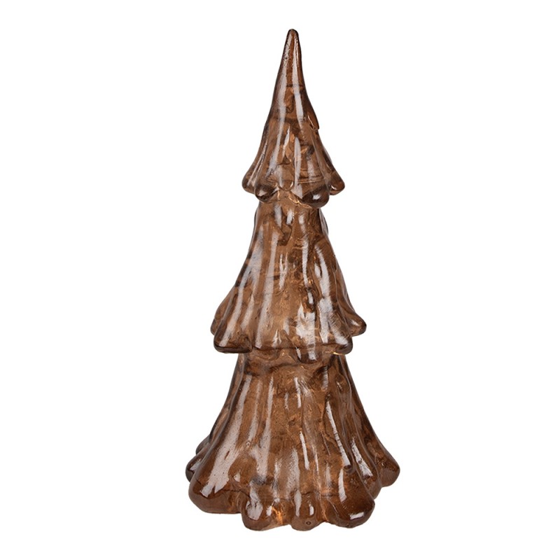 6PR4364 Décoration de Noël avec éclairage LED Sapin de Noël Ø 12x24 cm Couleur or Marron Plastique