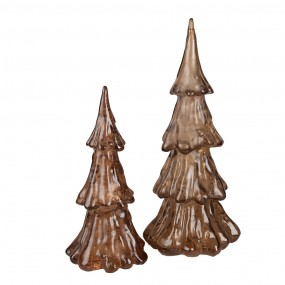 26PR4364 Décoration de Noël avec éclairage LED Sapin de Noël Ø 12x24 cm Couleur or Marron Plastique