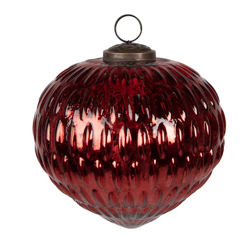 6GL4524 Boule de Noël Ø 13x13 cm Rouge Verre Décorations d'arbre de Noël