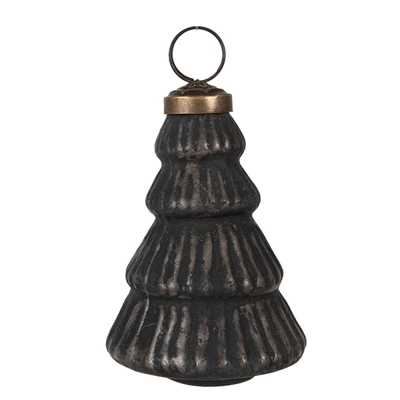 6GL4679 Palla di natale Ø 6x9 cm Nero Vetro Decorazioni Albero Natale