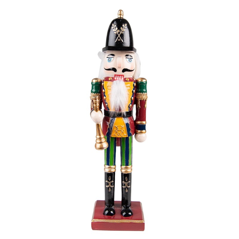 6PR3810 Figur Nussknacker 30 cm Rot Grün Polyresin Weihnachtsdekoration