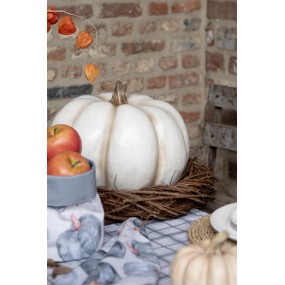 26PR4372 Decoration Pumpkin Ø 14x12 cm Beige Plastic