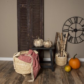 26RO0538 Storage Basket Set of 3 Ø 34 Ø 23 Ø 20 cm Brown Straw Round Basket