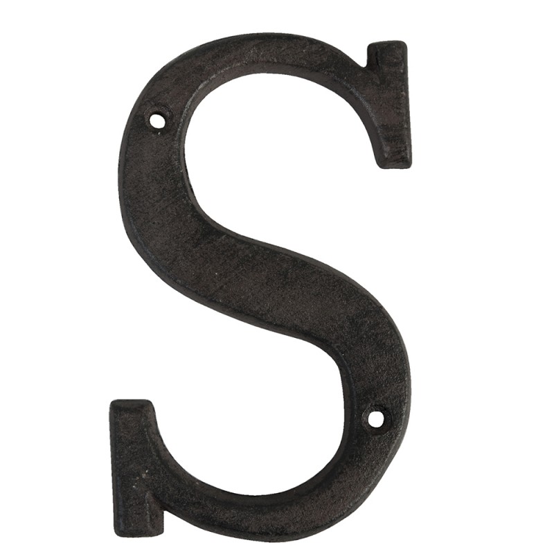 6Y0840-S IJzeren Letter S  13 cm Bruin Ijzer Decoratie Letters